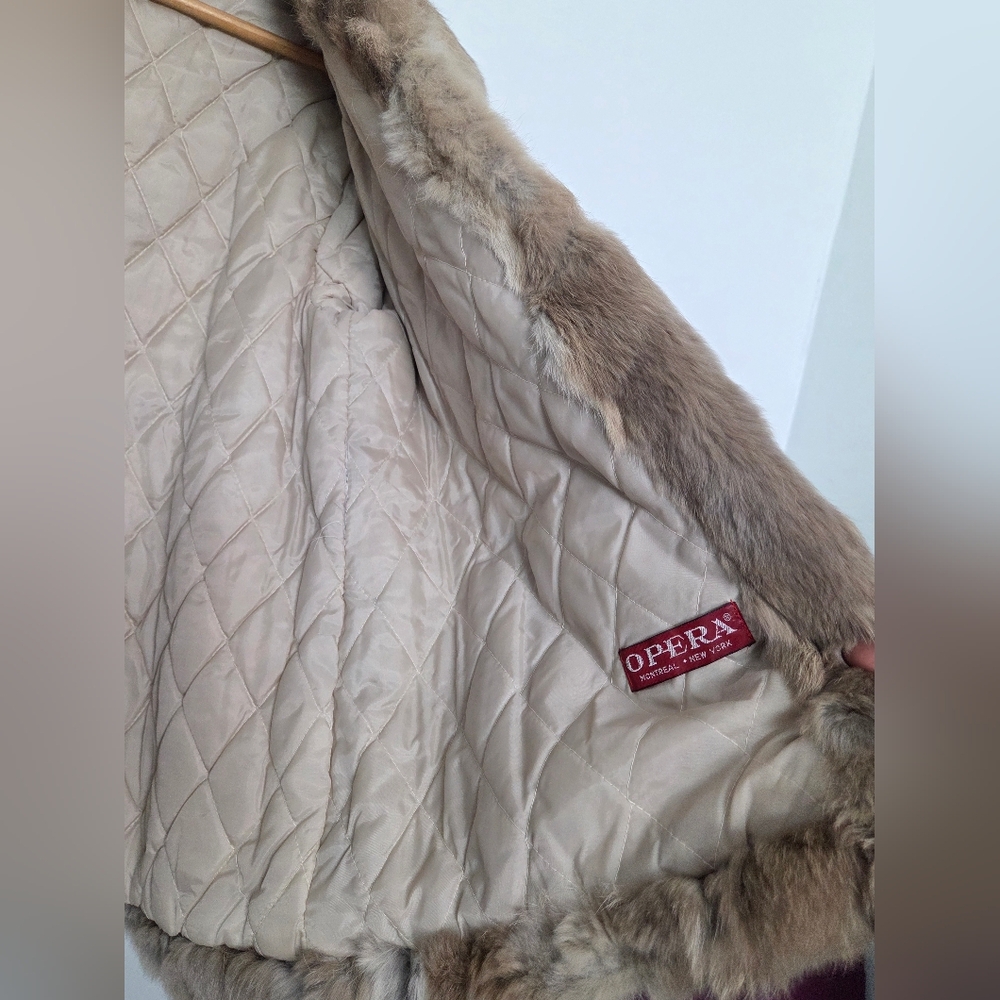 Vintage Opera Genuine Fur Coat – Taupe/Brown Quilted Satin Lining Size Medium - Picture 14 of 16